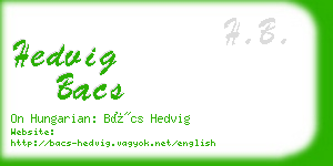hedvig bacs business card